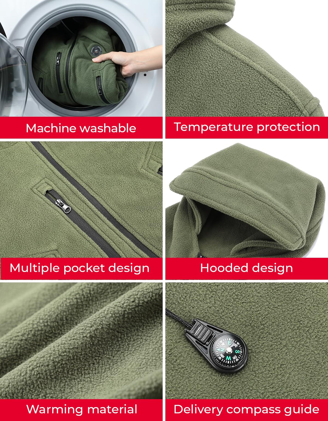 Electric Heated Sweatshirt with 12V 15000mAh Battery Pack