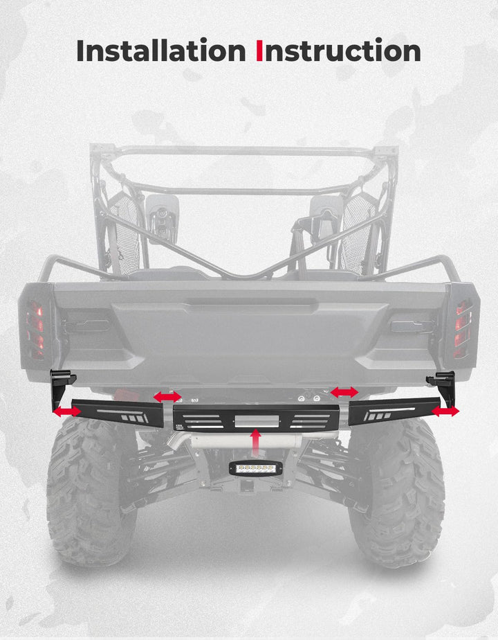 Rear Bumper for Pioneer 1000 1000-6 - Kemimoto