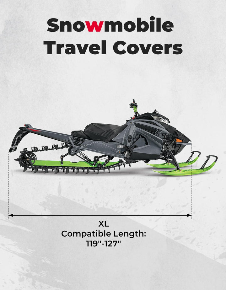 Snowmobile Cover 420D Heavy-Duty Waterproof Sled Ski Cover - Kemimoto