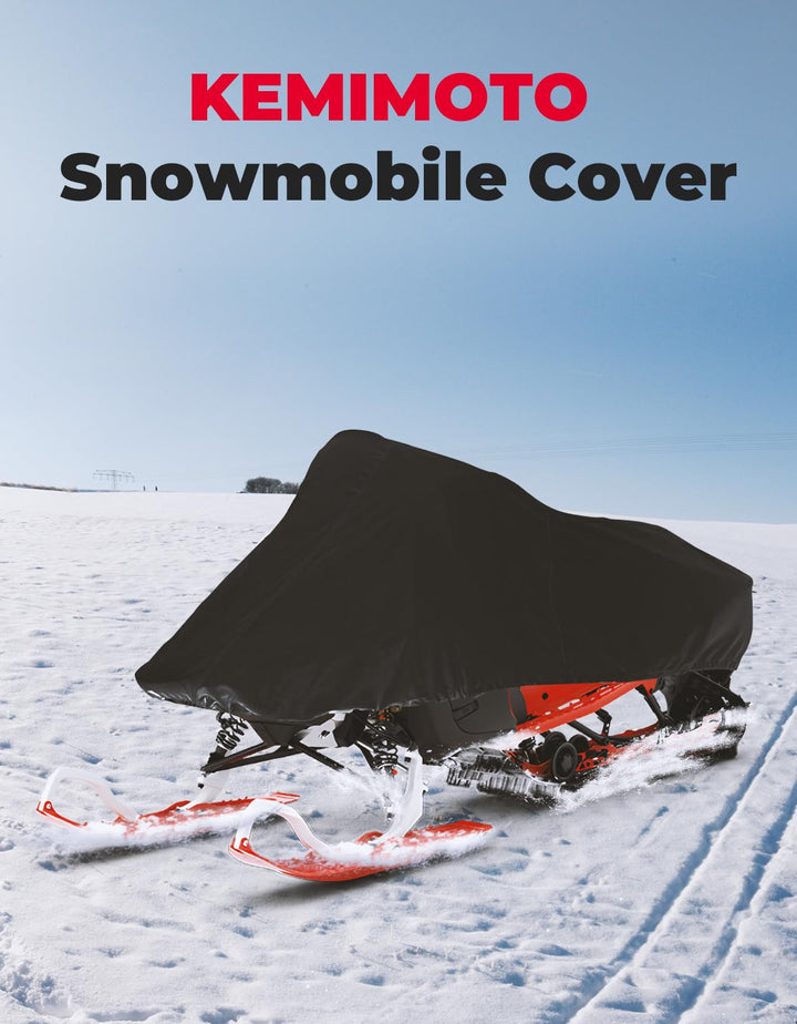 Snowmobile Cover 420D Heavy-Duty Waterproof Sled Ski Cover - Kemimoto