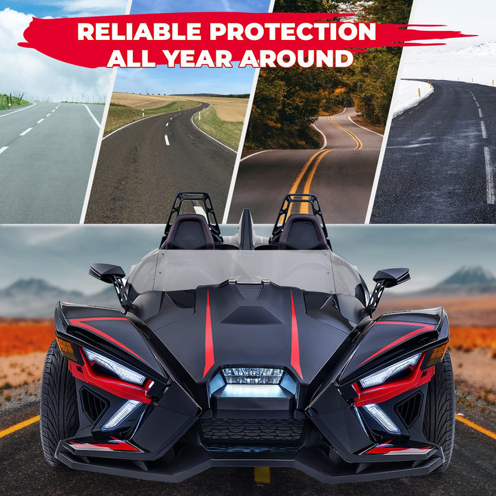 Full Cover & Windshield Wind Deflector Fit Polaris Slingshot S SL SLR GT LE - Kemimoto