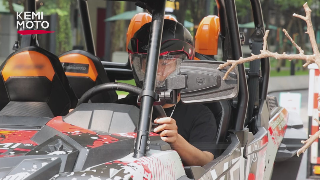 UTV Side Mirrors with Spring Back Feature for 1.65-2 Inch Roll Bars