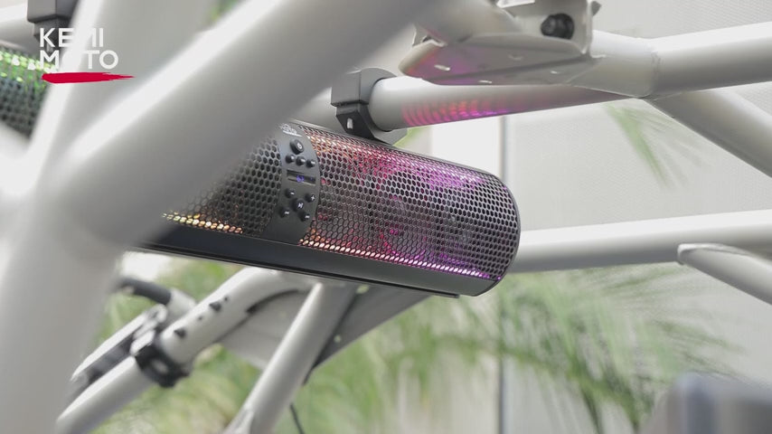 RGB UTV Soundbar, 28" SXS Speaker for Can Am Maverick X3/ RZR w/ 1.56"- 2.25" Roll Bar