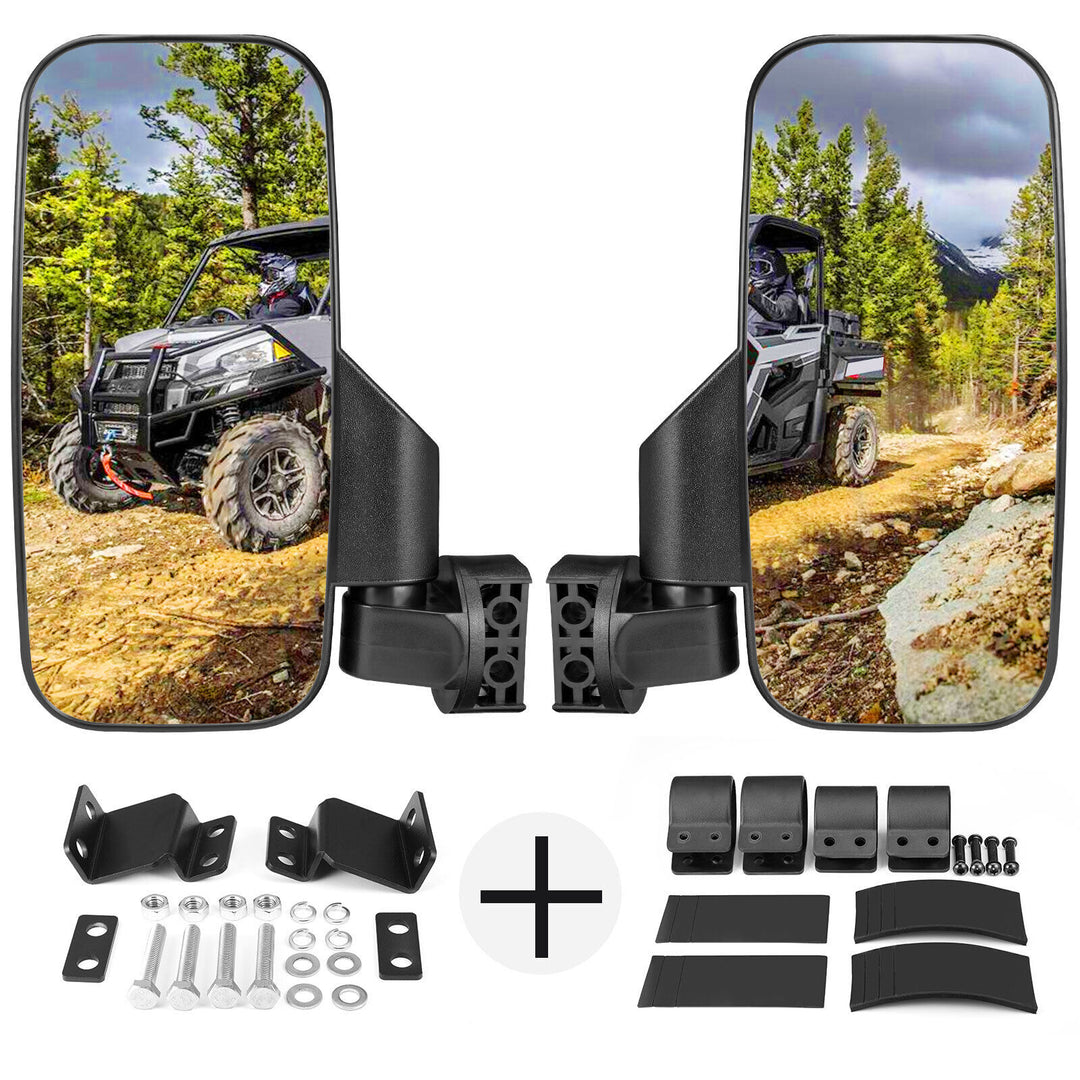 UTV Rear View Side Mirrors For Polaris Ranger XP 570/900/1000 Crew - Kemimoto