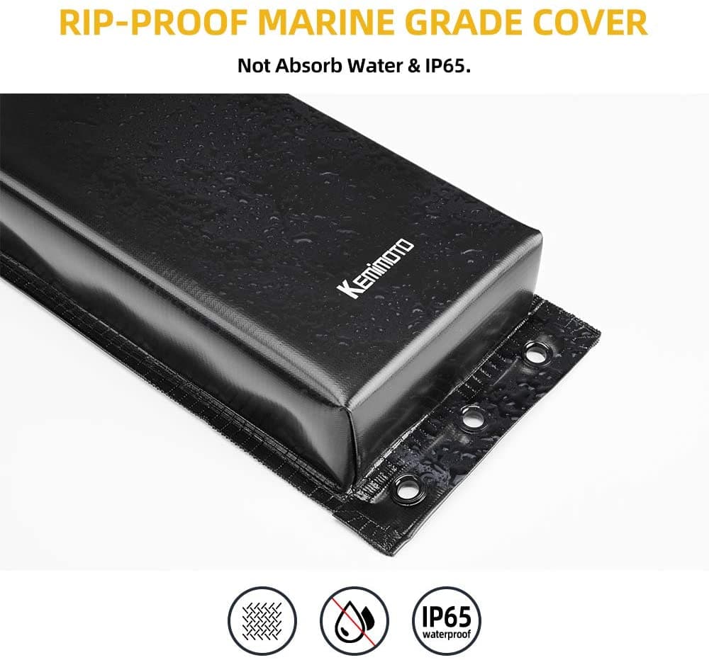 PWC Boat Fender Docking Protection Kit for Seadoo Jet Ski Waverunner, Upgrade Size 18"x6.5"x2.4", with 2 Ropes - KEMIMOTO