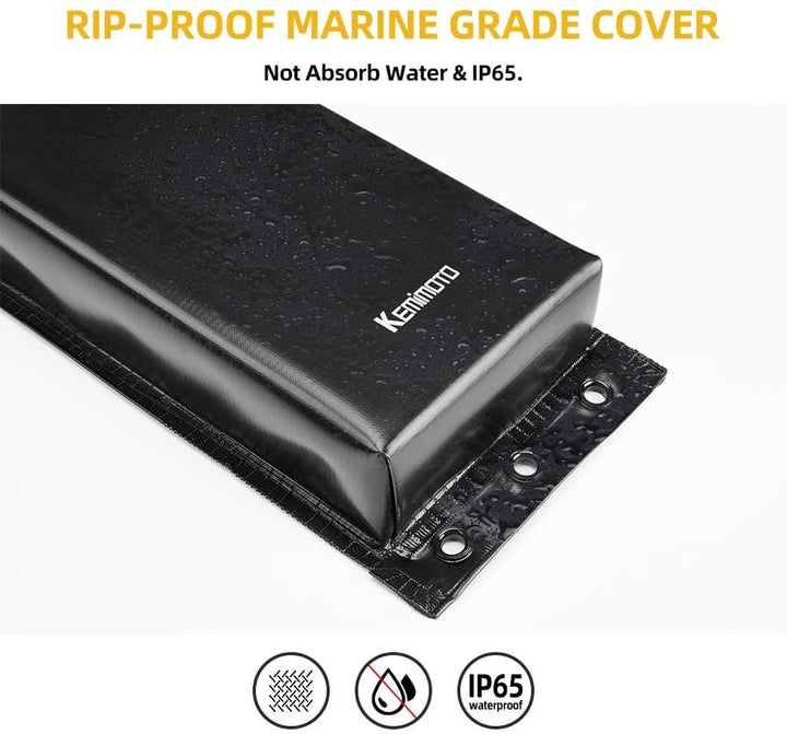 PWC Boat Fender Docking Protection Kit for Seadoo Jet Ski Waverunner, Upgrade Size 18"x6.5"x2.4", with 2 Ropes - KEMIMOTO