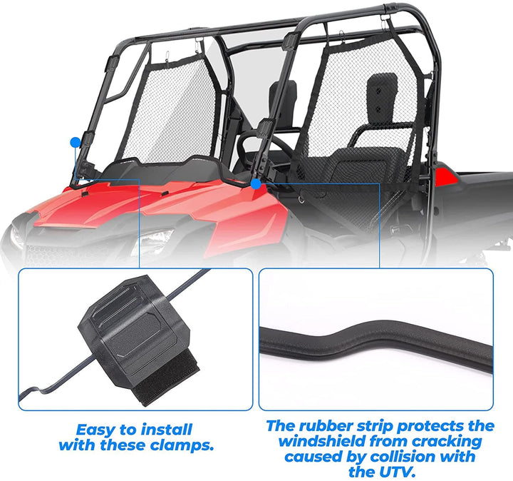 2014-2021 Pioneer 700/700-4 Pioneer Front Windshield Polycarbonate - Kemimoto