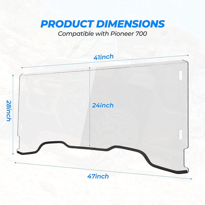 2014-2021 Pioneer 700/700-4 Pioneer Front Windshield Polycarbonate - Kemimoto