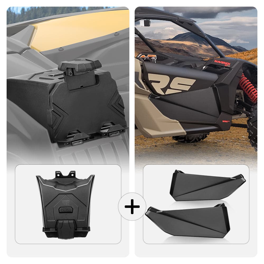 Can-Am Maverick X3 Navigation Storage Box and Holder & Front Lower Door Inserts - KEMIMOTO