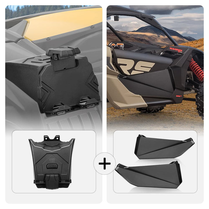 Can-Am Maverick X3 Navigation Storage Box and Holder & Front Lower Door Inserts - KEMIMOTO