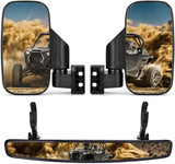 Side Mirrors and Rear Mirror for Can Am Commander 1.75" to 2" Roll Bar