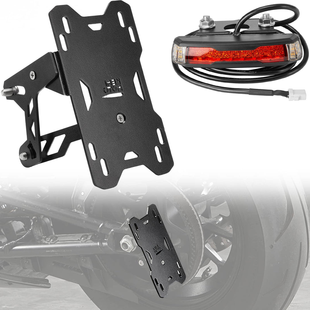 Motorcycle Side Mount License Plate Holder Bracket with LED Signal Light Fit Sportster S RH1250 2021-2023 - Kemimoto