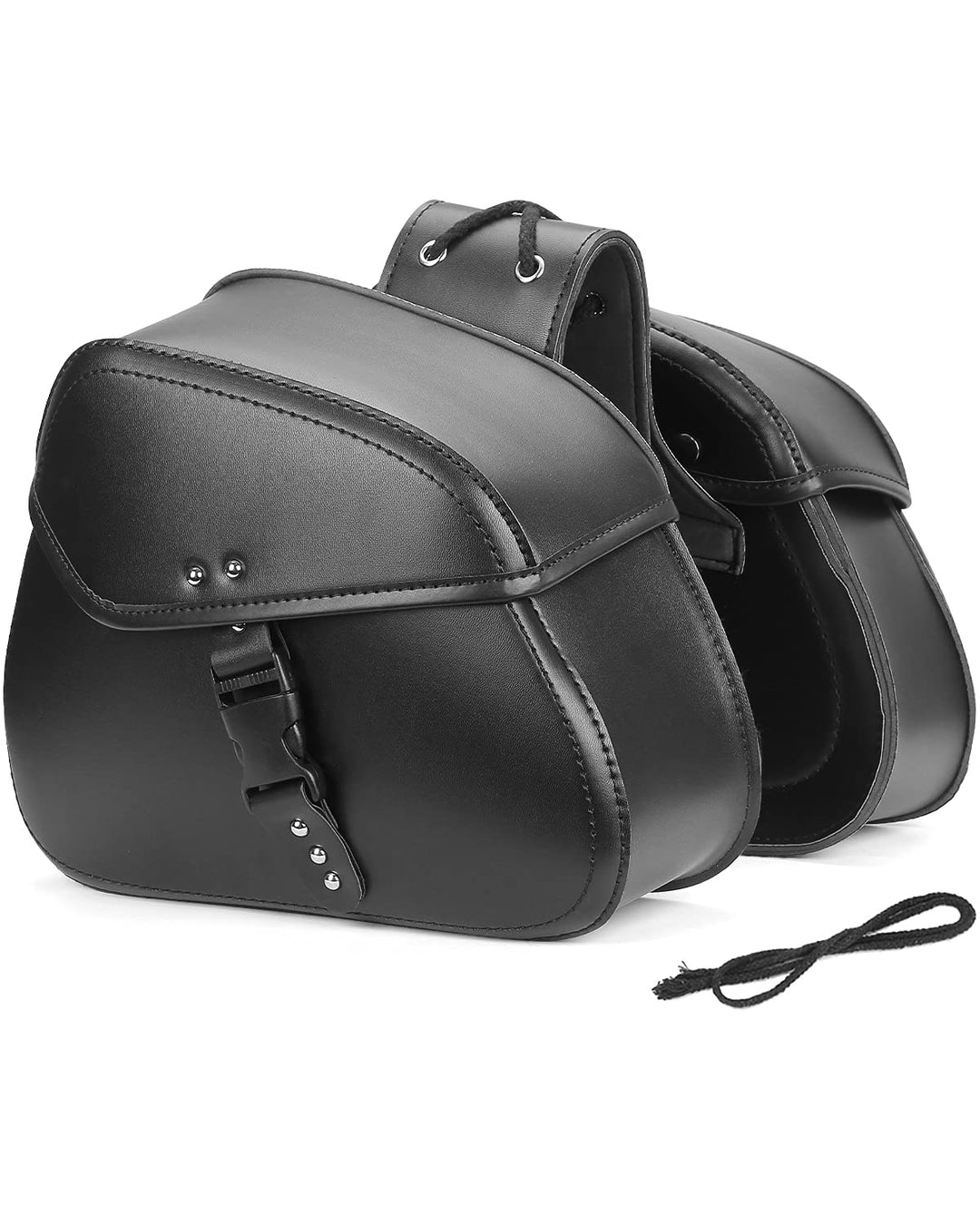 24L Large Capacity PU Leather Motorcycle Saddlebags - Kemimoto