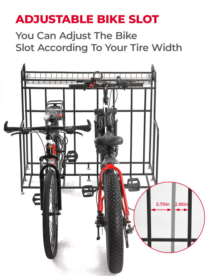 Multi-functional Width Adjustable 4 Bike Stand Storage Rack - Kemimoto