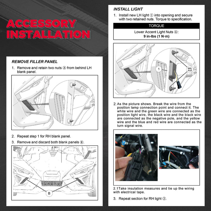 Front Lower Accent Panel Light Kit Compatible With Polaris Slingshot S/GT/R/LE/SL - Kemimoto