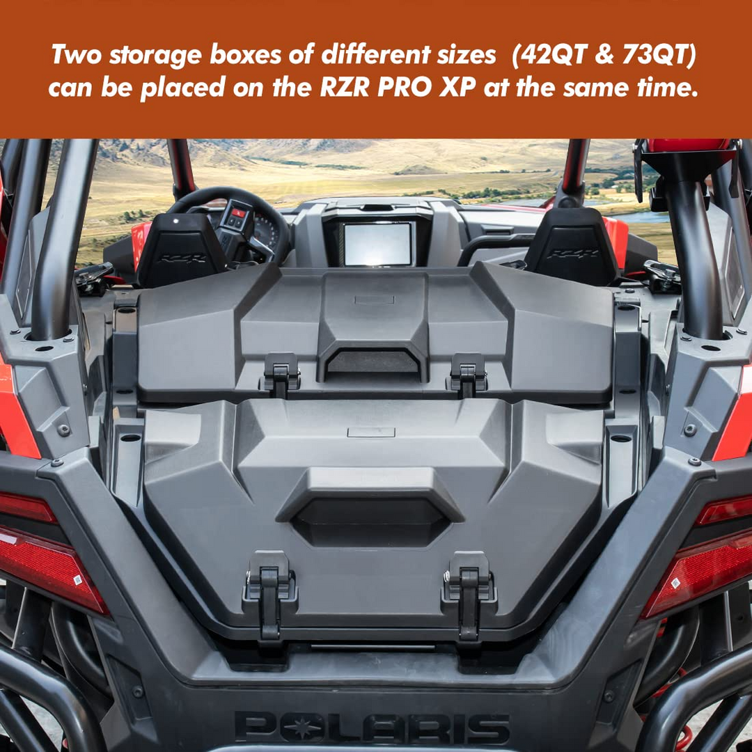 Cargo Box, 73 QT Rear Storage Bed Box Fit Polaris RZR PRO XP / 4 (2020-2023) - Kemimoto
