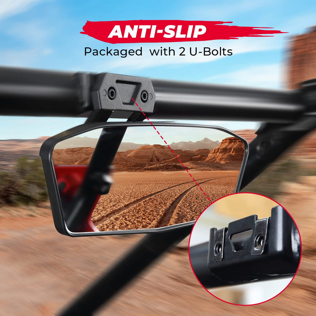 Aluminum Rear View Mirror with Light Fit Polaris RZR 2022-2023 - Kemimoto