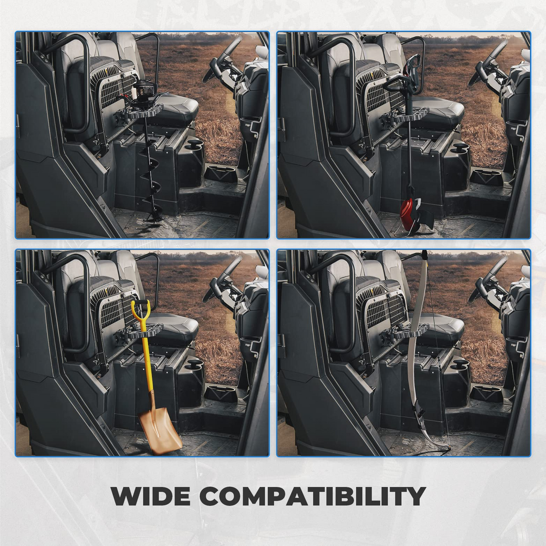Ranger Shotgun Holder Rack, Under Seat UTV Gun Mount Bow Rack Tool Grips with Rubber Straps - Kemimoto