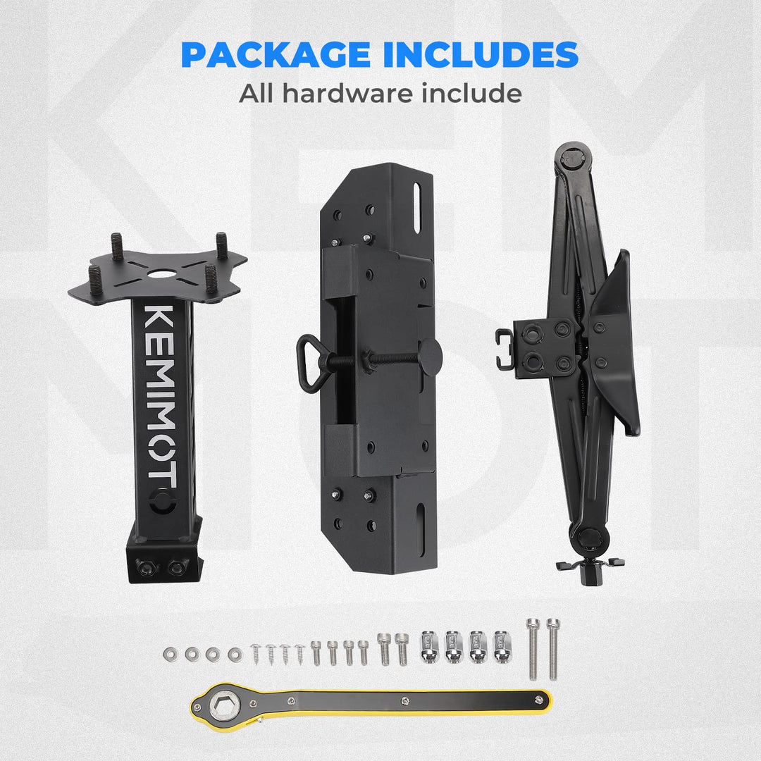 UTV Spare Tire Mount Fit Polaris Ranger General 1000 26"- 33" Spare Tire Carrier Rack - Kemimoto