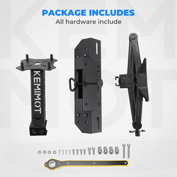 UTV Spare Tire Mount Fit Polaris Ranger General 1000 26"- 33" Spare Tire Carrier Rack - Kemimoto