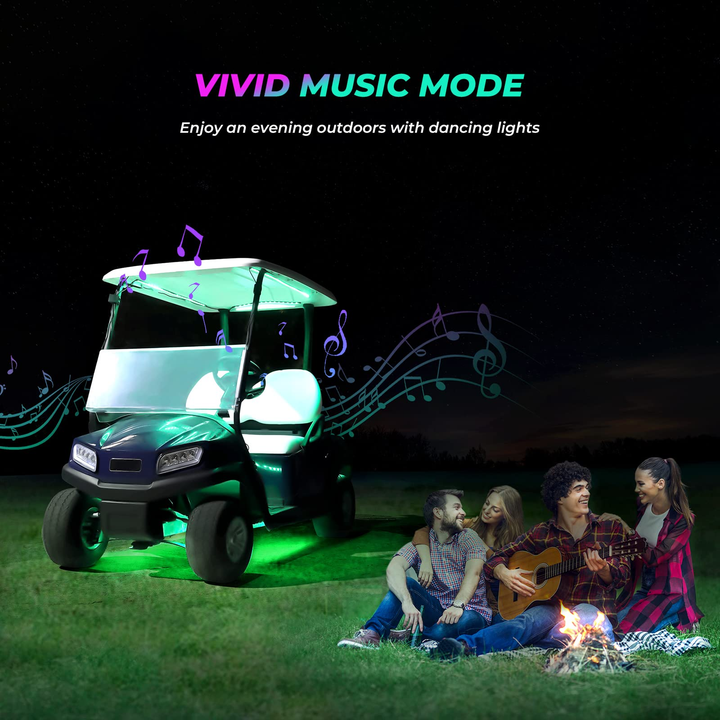Golf Cart Million Colors Underglow LED Light Kit 12V 12PCS - Kemimoto