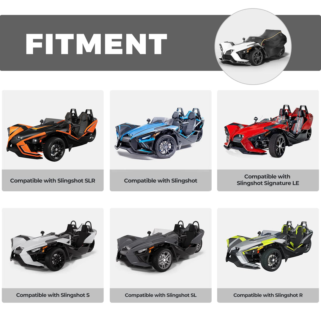 Half Cover Cockpit Cover Compatible with Polaris Slingshot - Kemimoto