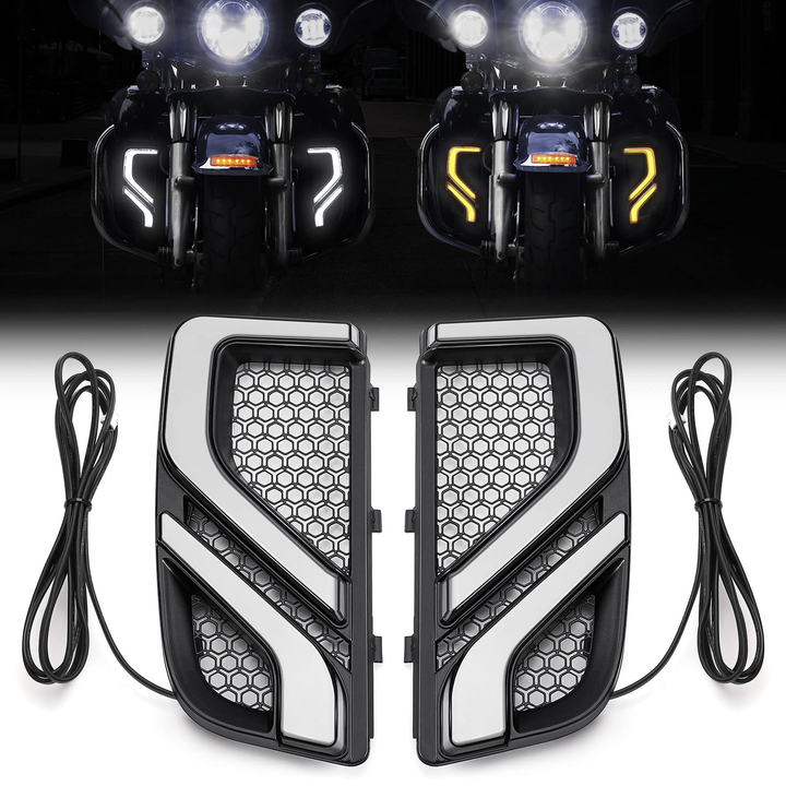 Harley LED Turn Signal Running Light for Fairing Lower Grills - Kemimoto