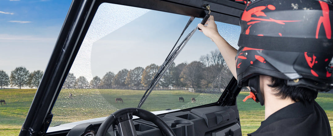 glass windshield with wiper for Polaris ranger