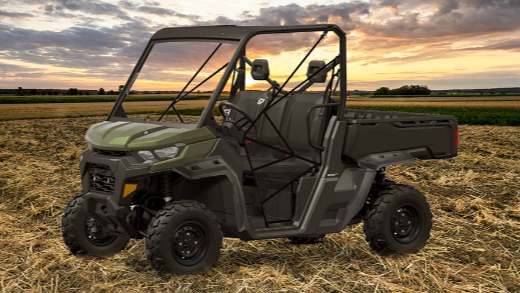 A Can-Am Defender on a farm