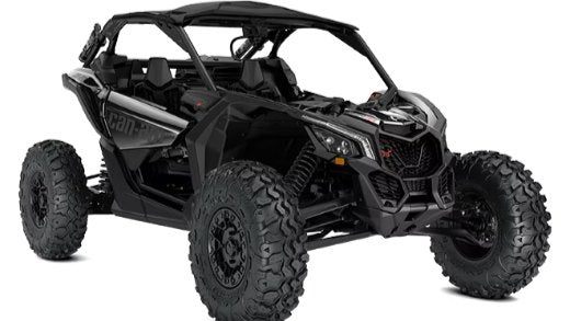 A black Can-Am Maverick X3 X RS Turbo RR