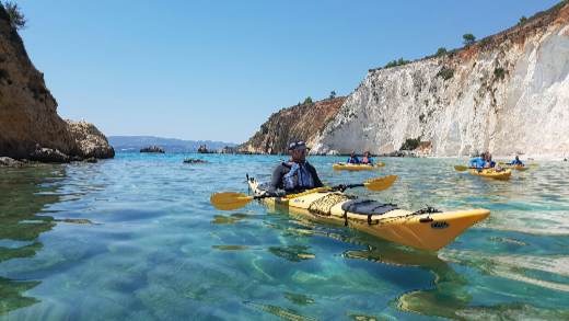 Men kayaking on the water