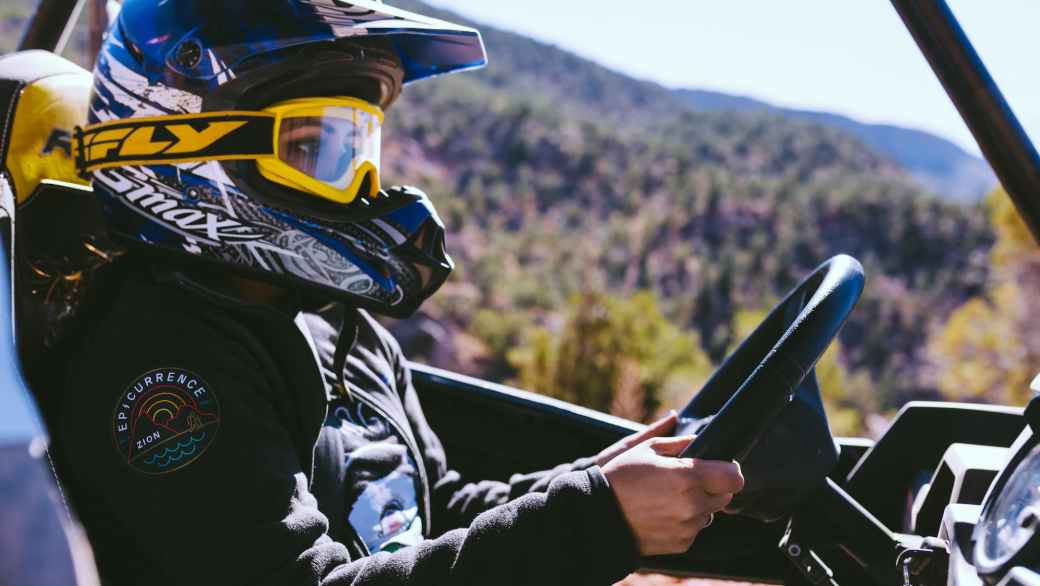 Riding a UTV on the road