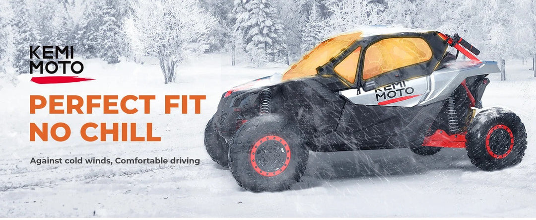 KEMIMOTO UTV soft upper doors for winter weather protection