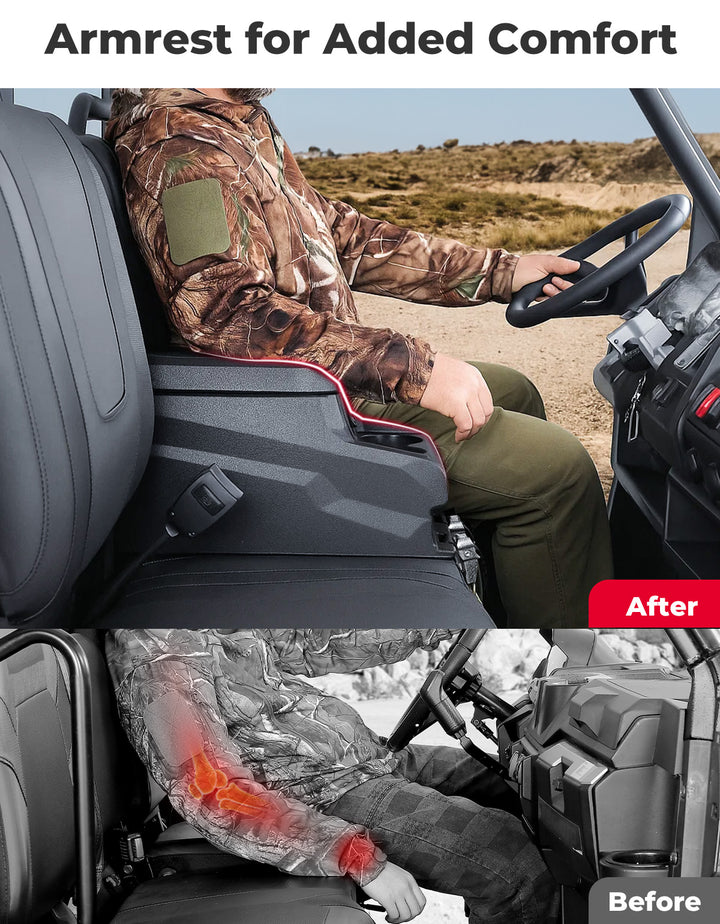 UTV Bench Seat Center Console Box for Polaris Ranger XP 1000/Crew 2017-2024 - Kemimoto