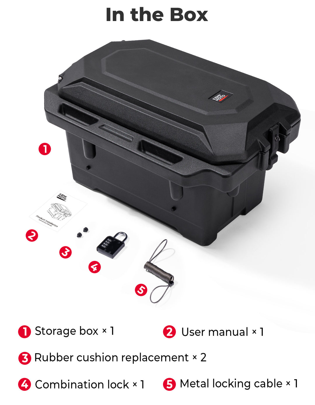 45L Storage box / Cargo Box (Left Side) for Polaris Ranger 1000 900 570 700 XP 1000 - Kemimoto