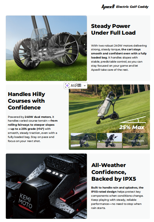 Remote Control Electric Golf Push Cart