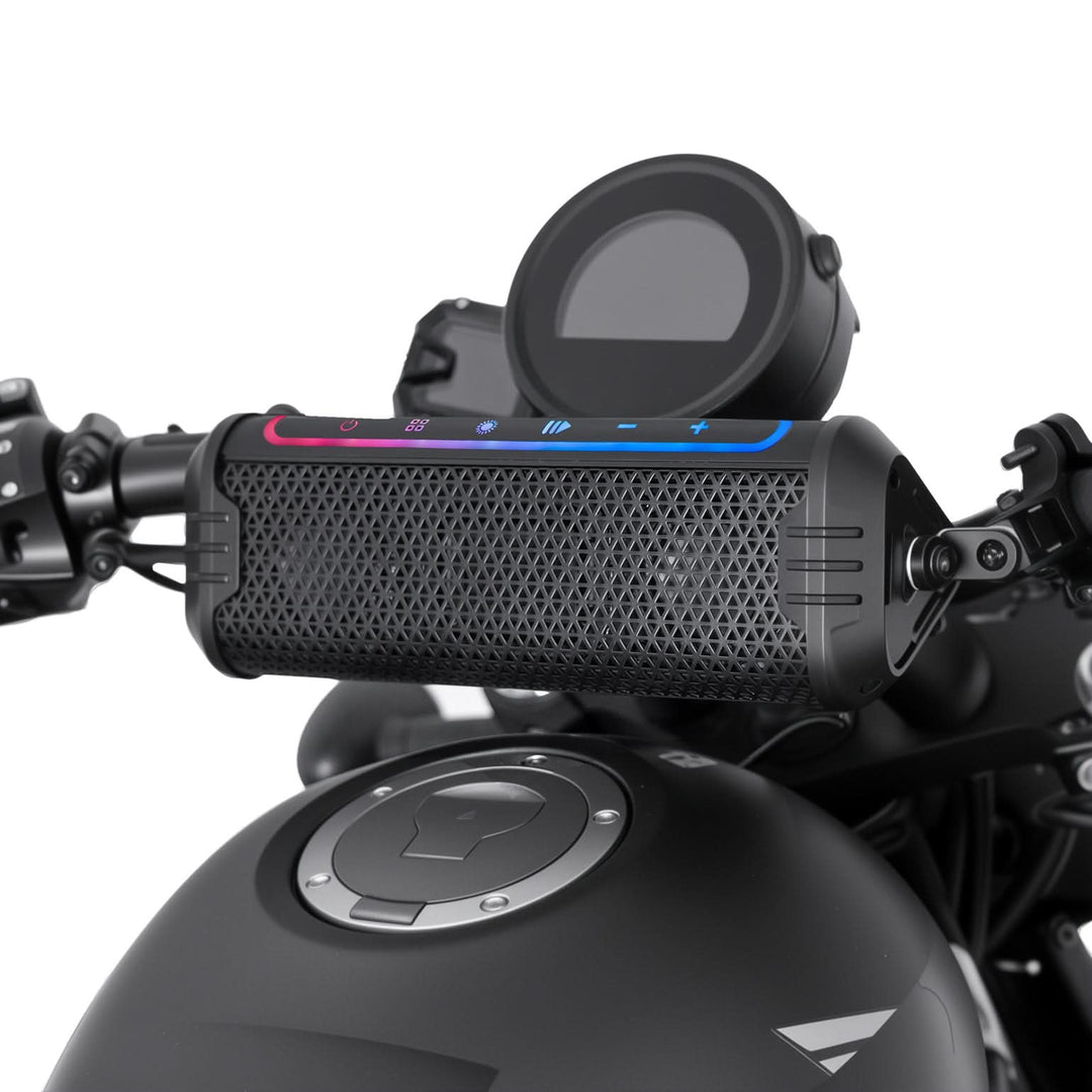 Motorcycle Bluetooth Speakers Waterproof ATV Sound Bar with AUX USB and RGB Lighting - Kemimoto
