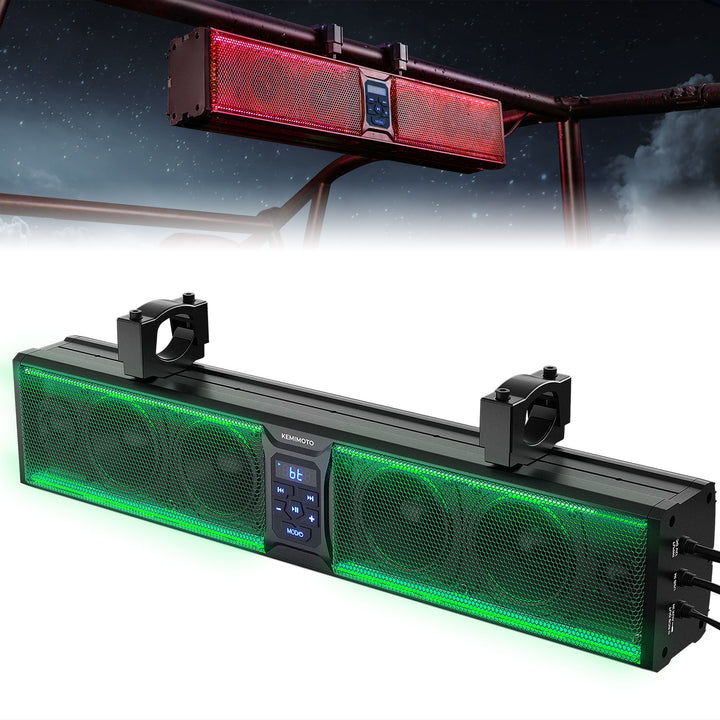 26 Inch UTV Sound Bar w/ MUSIC SYNC RGB Multicolor Lights - Kemimoto
