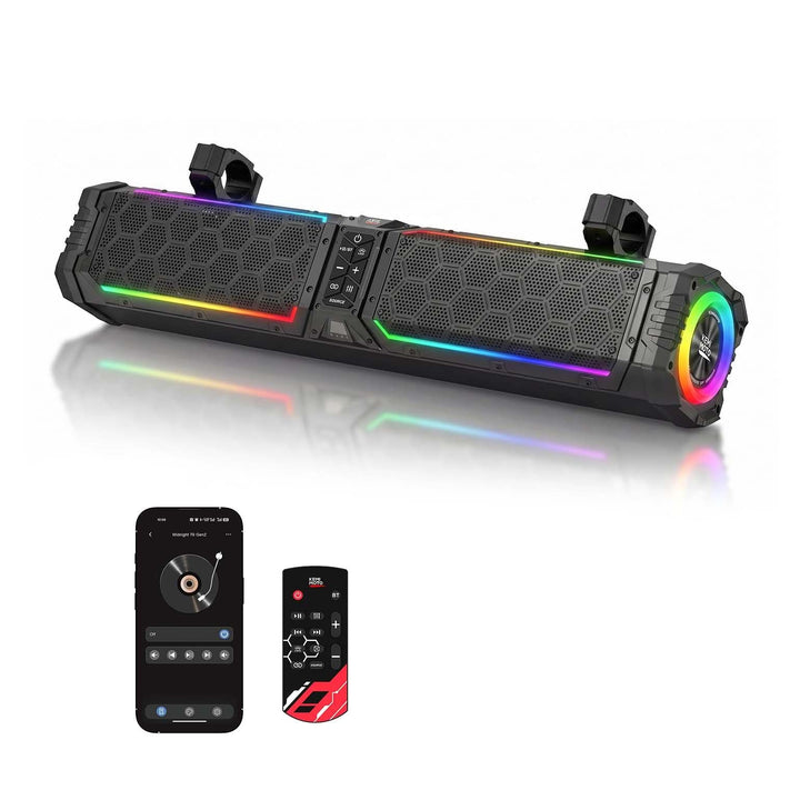 Kemimoto Midnight 70 Lite Gen2 28-inch 8 Speaker UTV Sound Bar Polymer
