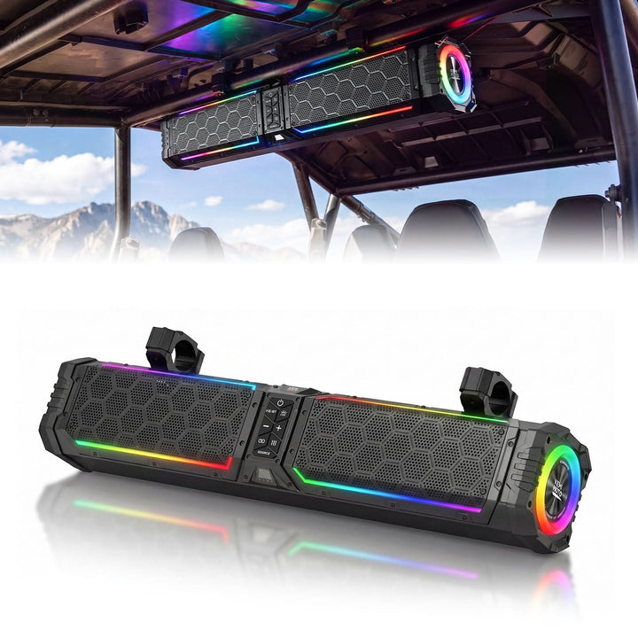 Kemimoto Midnight 70 Lite Gen2 28-inch 8 Speaker UTV Sound Bar Polymer