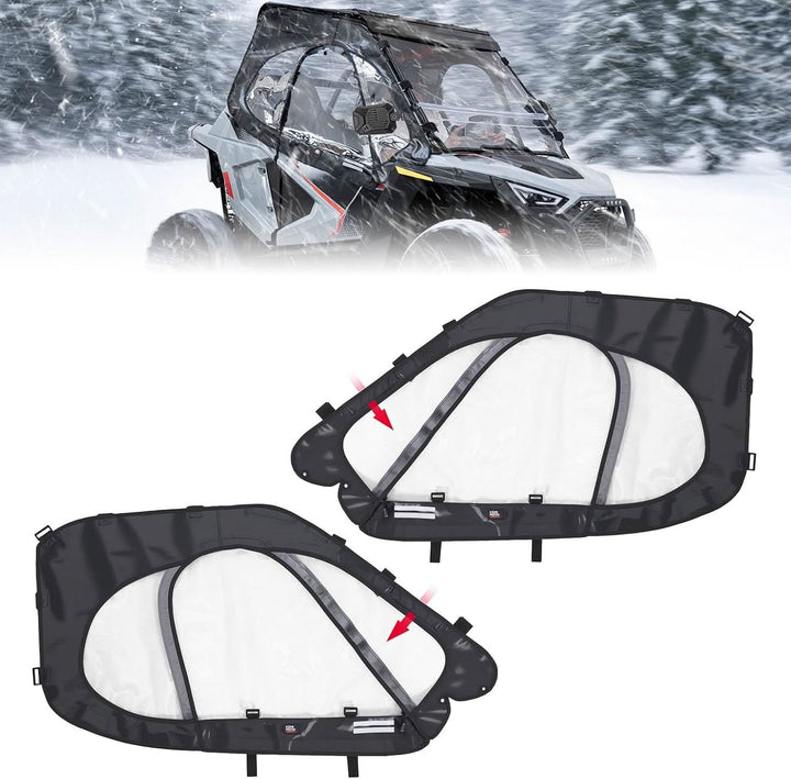 UTV Cab Enclosure Upper Doors for 2022-2025 Polaris RZR 200 - Kemimoto