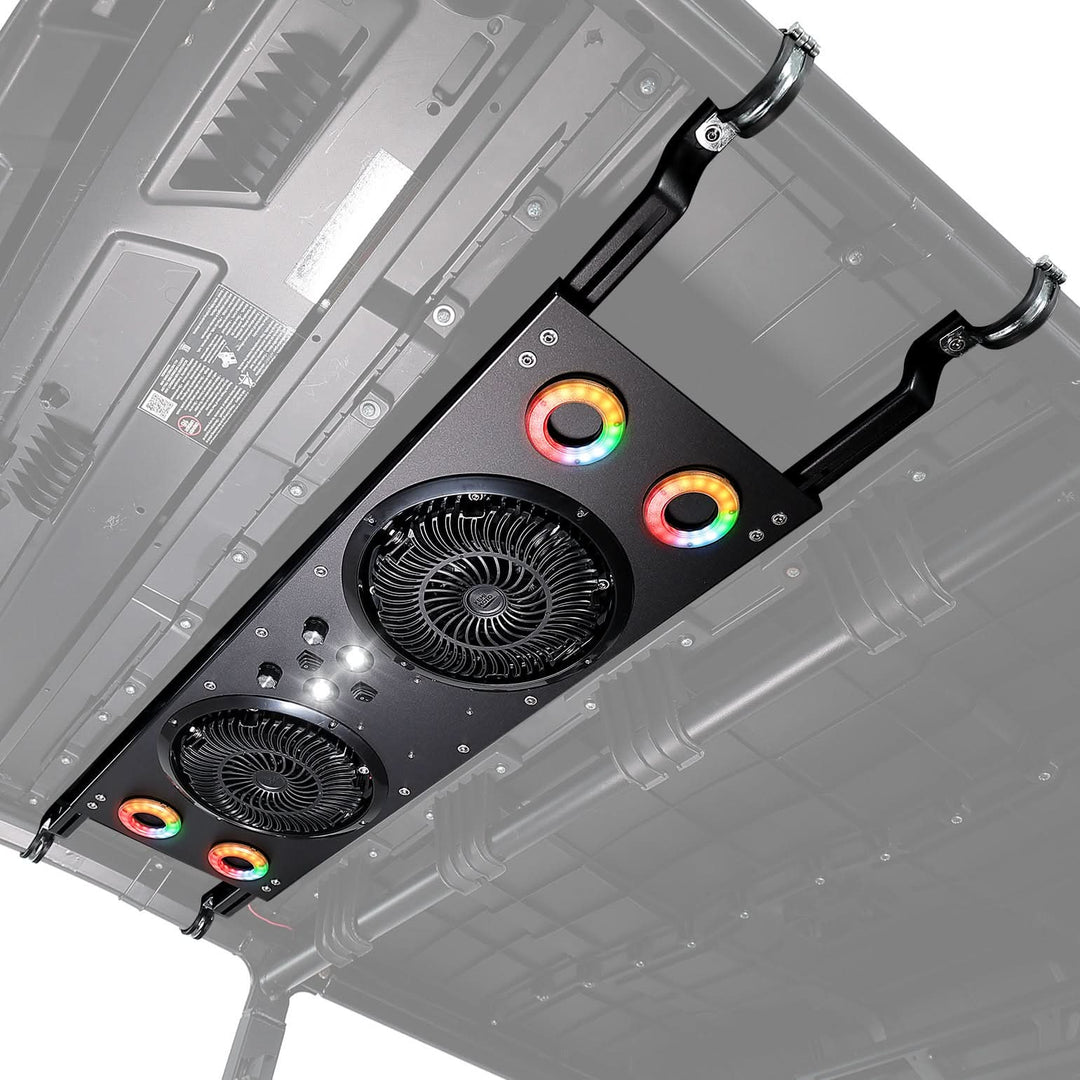 Overhead Fan with RGB for UTV with 57-42 Inch Roof Width for Polaris Ranger, RZR, Can-Am Defender, CFMOTO Uforce - Kemimoto