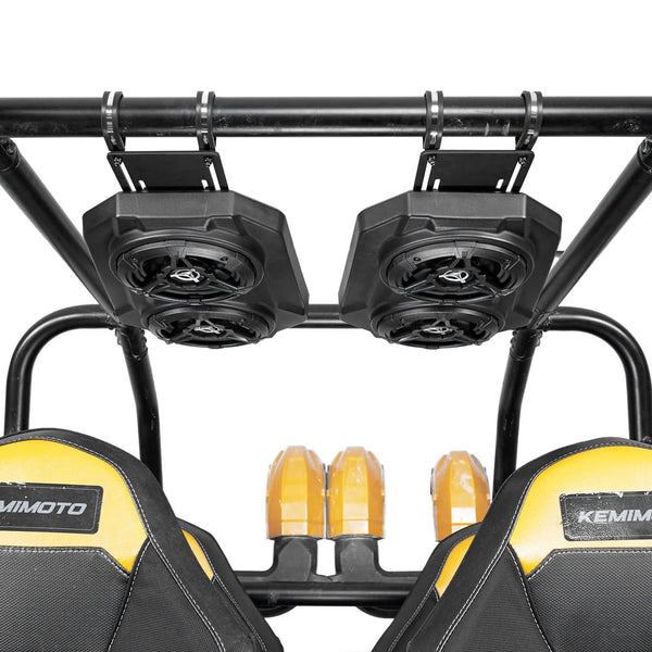 6.5'' UTV Bluetooth Sound System Speaker for Can Am Maverick X3/ RZR w/ 1.625''-1.9'' Roll Bar - Kemimoto