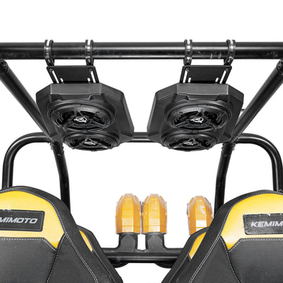 6.5'' UTV Bluetooth Sound System Speakers for Can Am Maverick X3/ RZR w/ 1.625''-1.9'' Roll Bar - Kemimoto