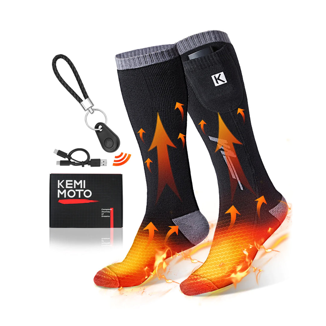 3.7V Remote Heated Socks for Women Men - Kemimoto