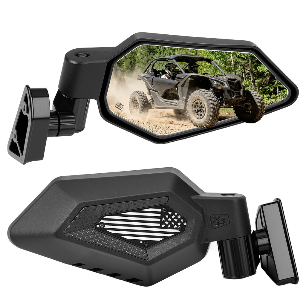 Side Mirrors with Spring-Back Auto Reset, Fit Can-Am Maverick X3