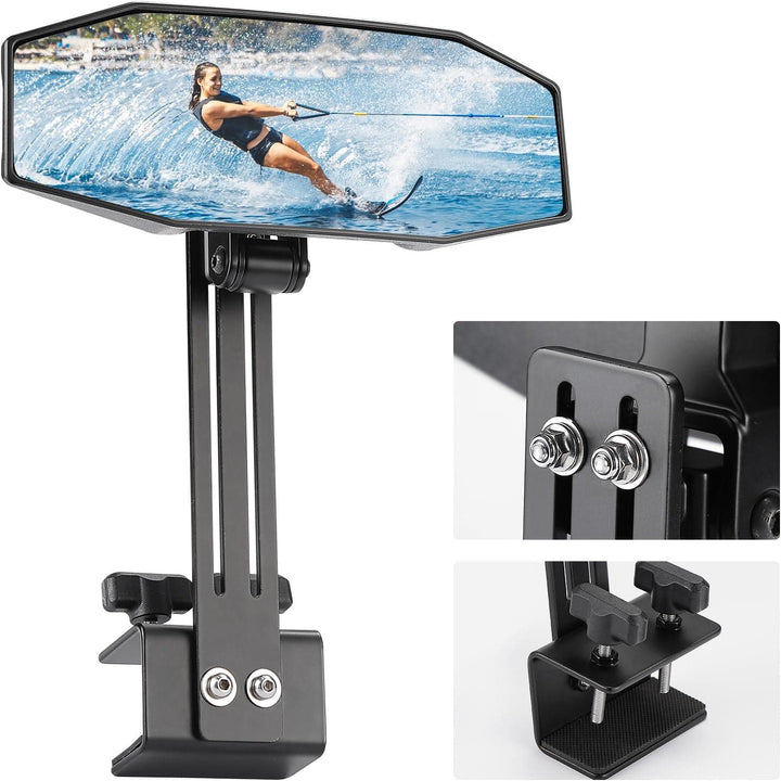 Boat Rear View Mirror 4.5"x8" for Boat Ski Boat Water Skiing Fishing - Kemimoto