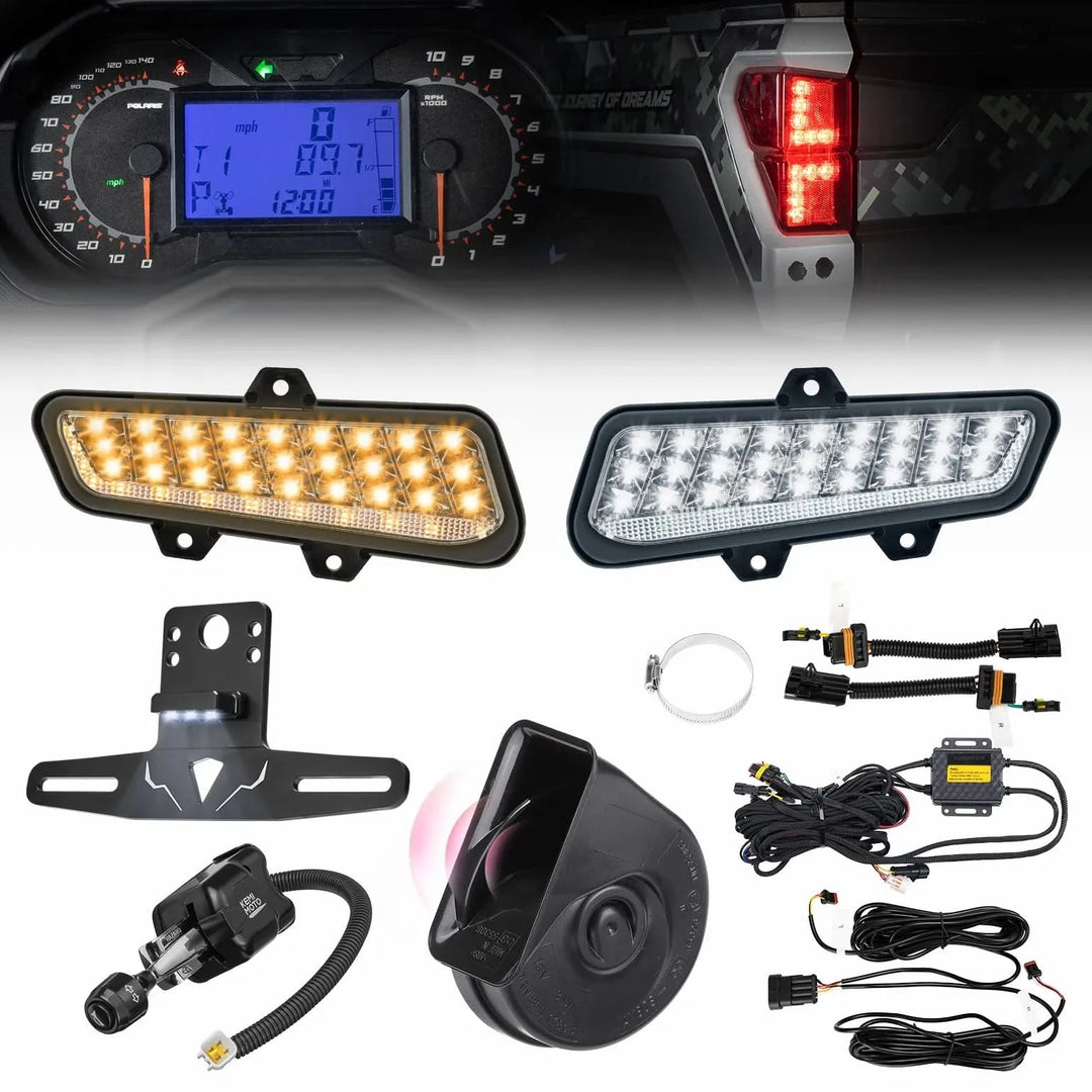 UTV Turn Signal Kit with Dash Indicator and Brake Light for Polaris Ranger 1000 XP / Crew 2025-2027