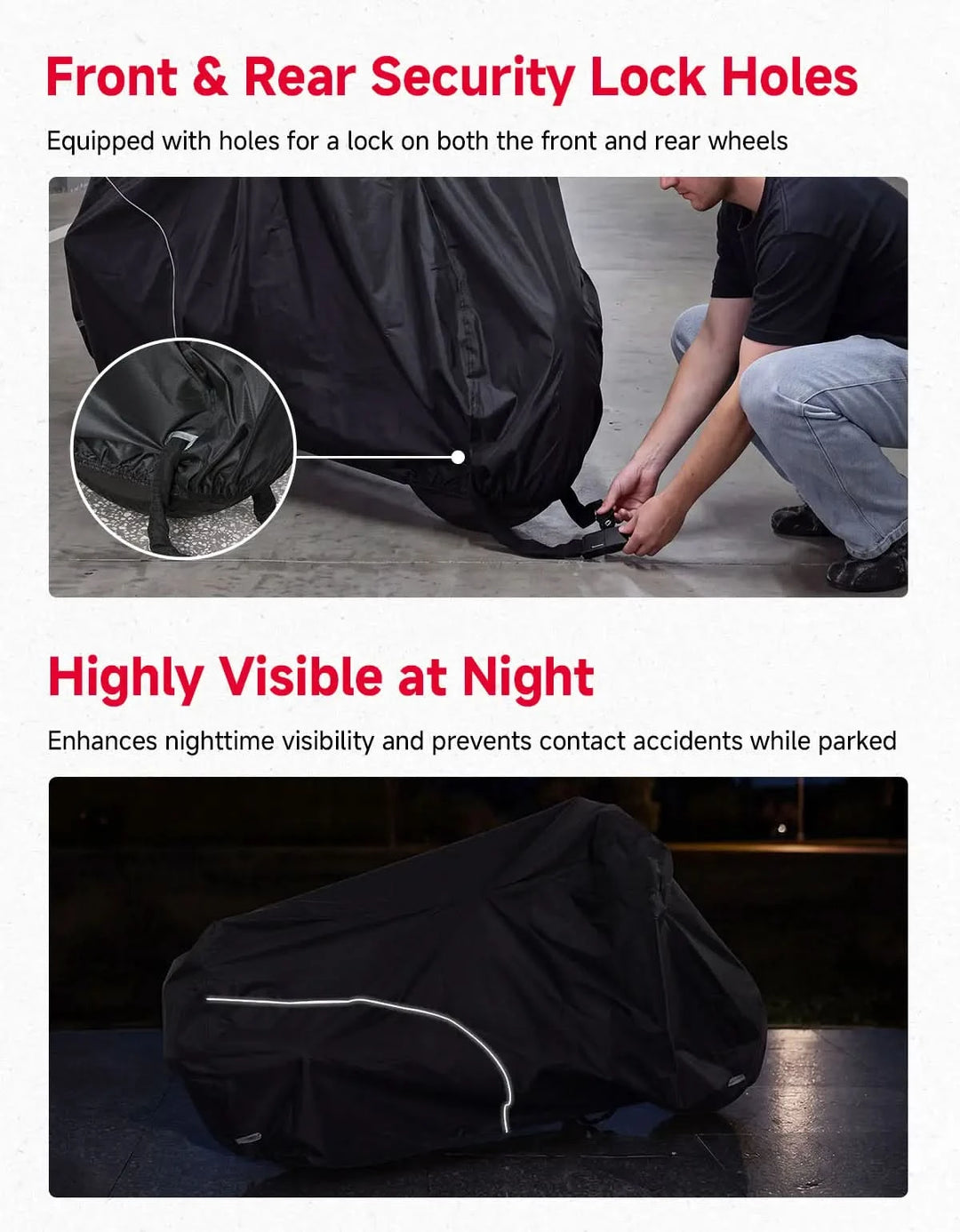 Heavy Duty 600D Tailpipe Heat Shield Motorcycle Cover