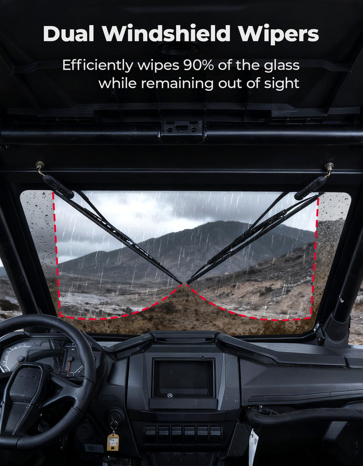 PRO XP Glass Windshield with 2 Manual Wipers for Polaris RZR PRO XP/XP4/PRO S/S4 (2025-2026)